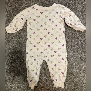 Disney Baby | Mini Mouse Cream Floral Onesie, 12m